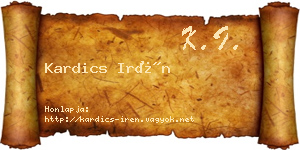 Kardics Irén névjegykártya