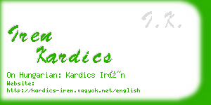 iren kardics business card